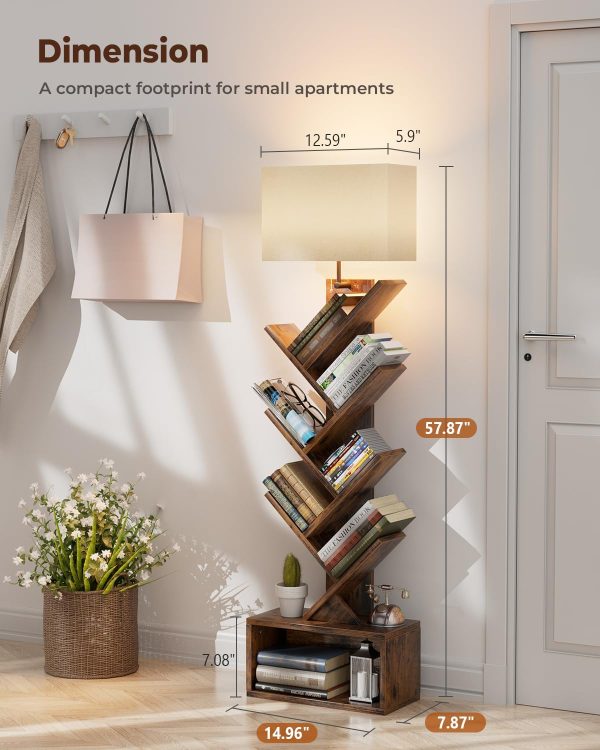 6 Tier Tree Bookshelf with Light - Image 2