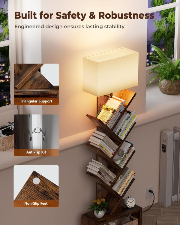 6 Tier Tree Bookshelf with Light - Image 3