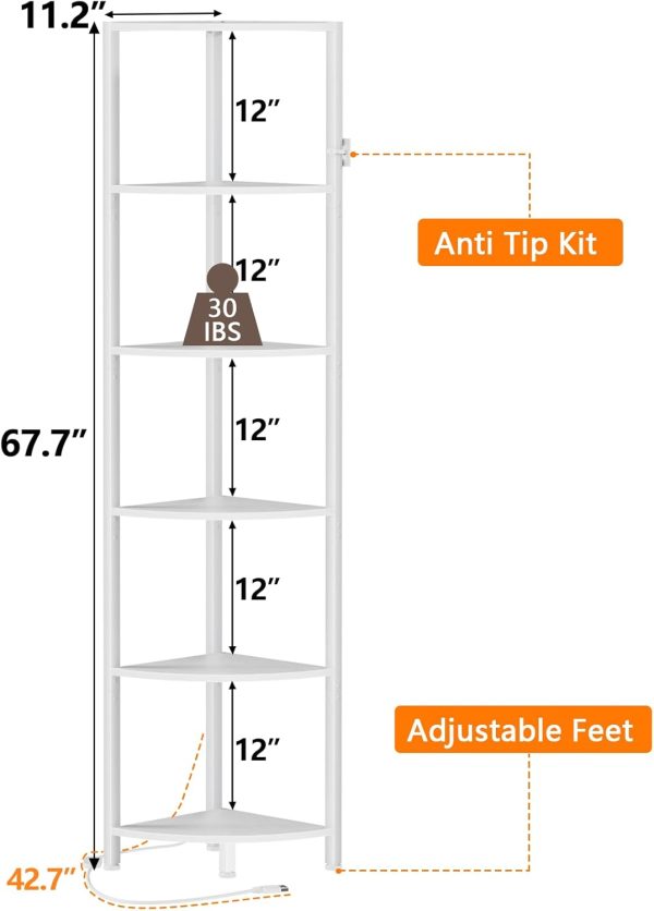 6 Tier Corner Shelf with LED - Image 7