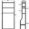 3-Tier Over The Toilet Storage, Freestanding Metal Bathroom Shelves with 4 Hooks, Over Toilet Storage Shelf with Paper Holder, Above The Toilet Shelf for Bathroom Storage, Black - Image 3