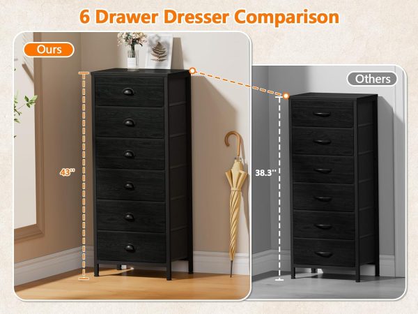 Furnulem Tall Dresser with 6 Drawers - Image 3