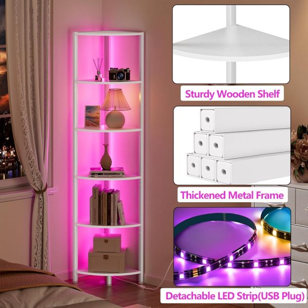 6 Tier Corner Shelf with LED - Image 2
