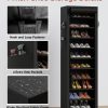 VTRIN Vertical Narrow Shoe Rack Organizer Tall Shoe Rack for Closet Entryway 10 Tier Non-Woven Cover Shoe Shelf Holds 20-22 Pairs Free Standing Shoe Storage Cabinet with Dustproof Cover Black - Image 2