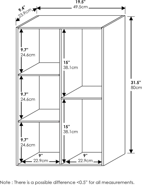 Furinno Luder Bookcase / Book / Storage , 5-Cube, White - Image 3