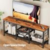 Furologee TV Stand for TVs up to 55 Inch, Entertainment Center with Open Storage Shelves, TV Media Console Table with Soundbar Shelf for Living Room, Bedroom, Rustic Brown - Image 2