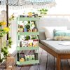 SPACEKEEPER Slim Rolling Storage Cart 4 Tier Bathroom Organizer Utility Cart Mobile Shelving Unit Tower Rack for Kitchen, Laundry Room, Bathroom, Narrow Places, Green - Image 3