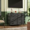 WLIVE Dresser for Bedroom with 8 Drawers, Wide Fabric Dresser for Storage and Organization, Bedroom Dresser, Chest of Drawers for Living Room, Closet, Hallway, Charcoal Black Wood Grain Print - Image 2